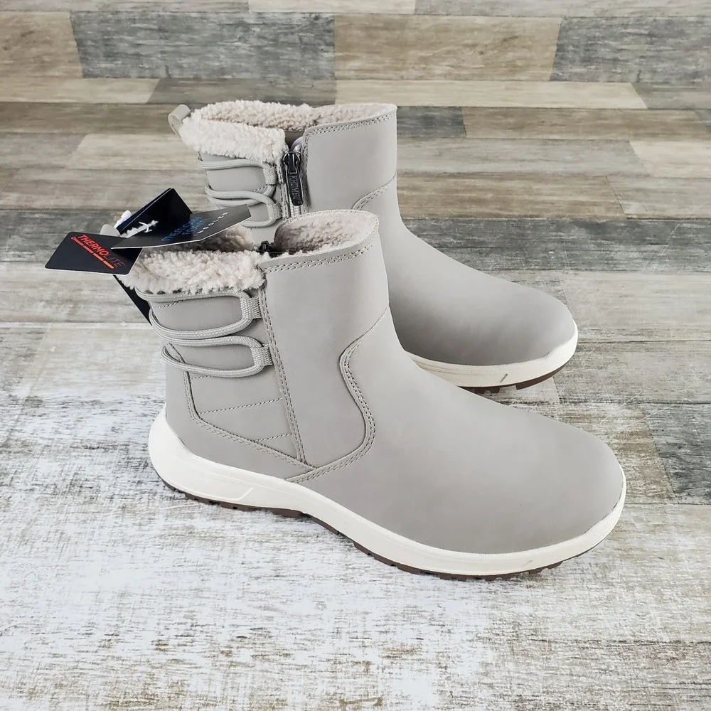 Khombu Boots Womens Size 8 Taupe‎ Sarah Thermolite Faux Fur Winter Snow